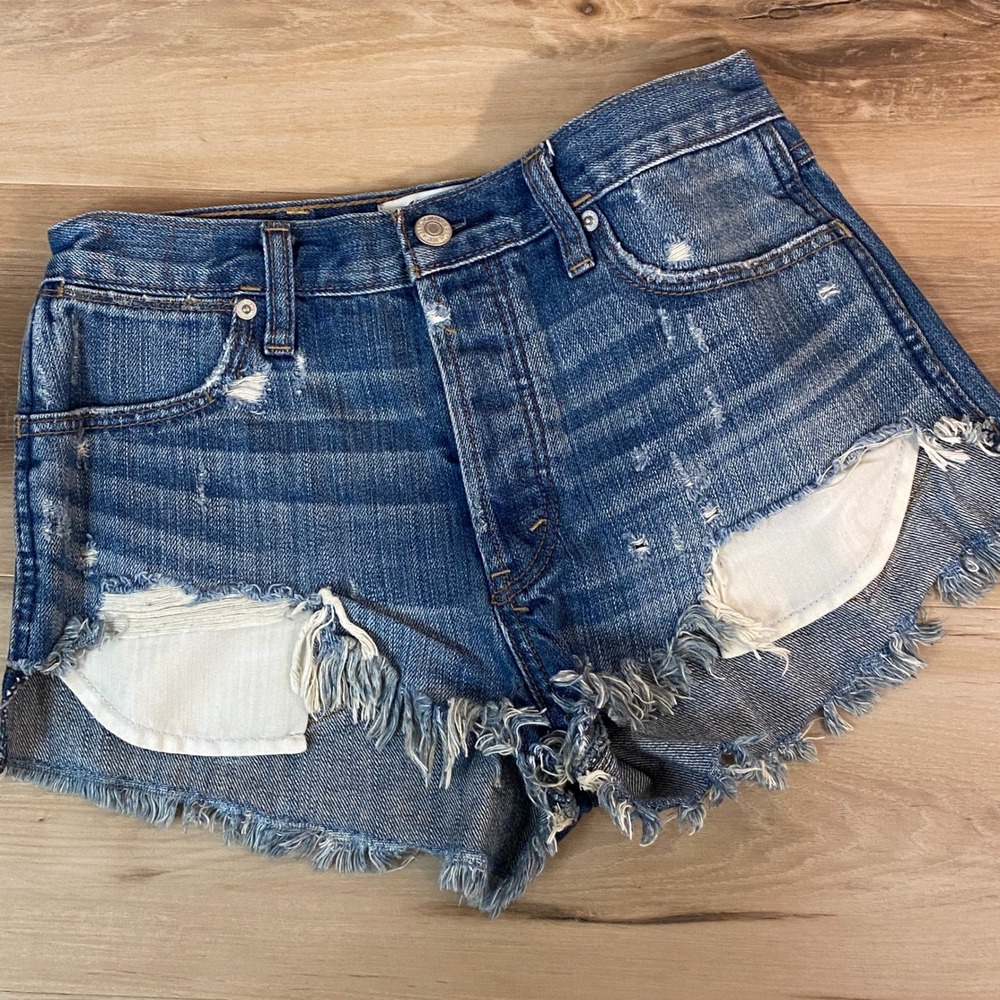 Distressed Blue Denim Women's Shorts